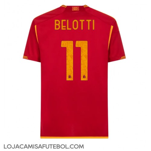 Camisa de Futebol AS Roma Andrea Belotti #11 Equipamento Principal 2023-24 Manga Curta